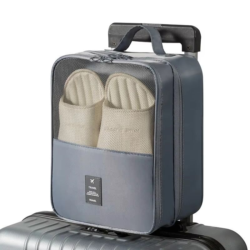 Waterproof Shoe Bags for Travel Bag for Packing Portable Shoe Cubes (Grey)