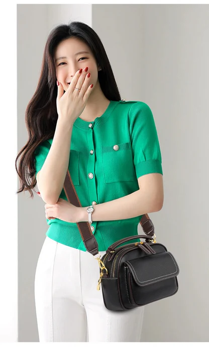 Women Handbag soft small Shoulder bag (Black) IL2