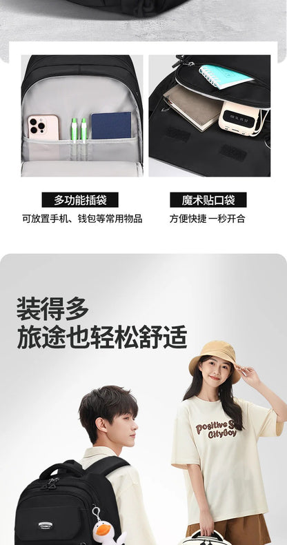 Waterproof with stain-resistant school backpacks (Black)