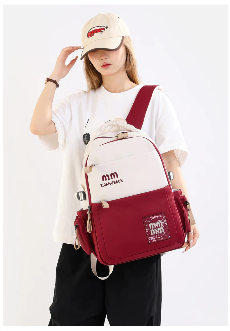 Cute Large School Backpack (Red) S4