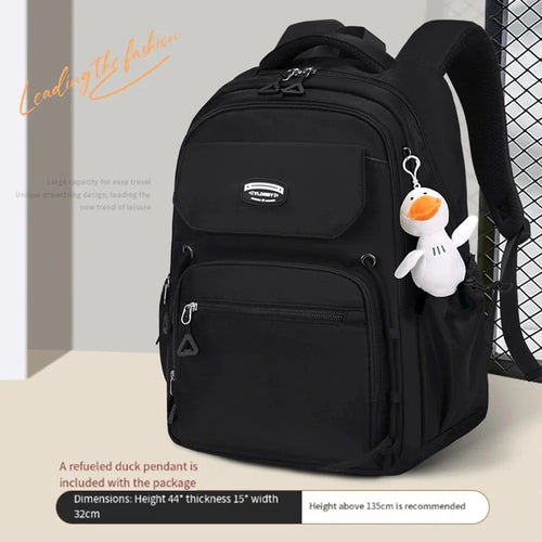 Waterproof with stain-resistant school backpacks (Black)