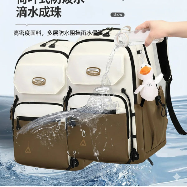 Waterproof with stain-resistant school backpacks (olive)