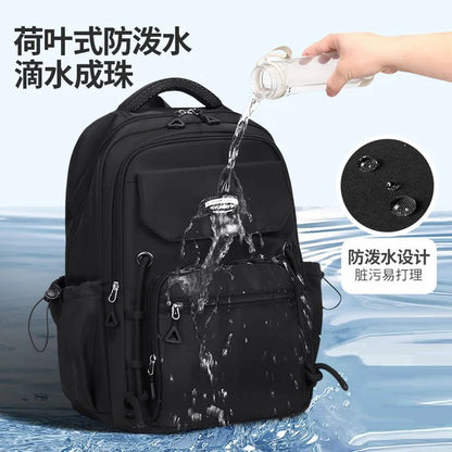 Waterproof with stain-resistant school backpacks (Black)
