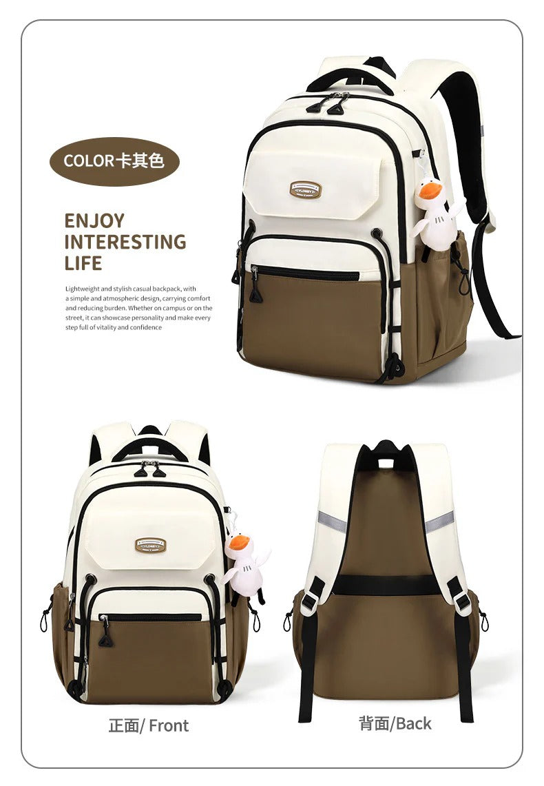 Waterproof with stain-resistant school backpacks (olive)