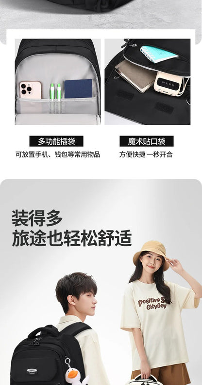 Waterproof with stain-resistant school backpacks (Deep Blue)