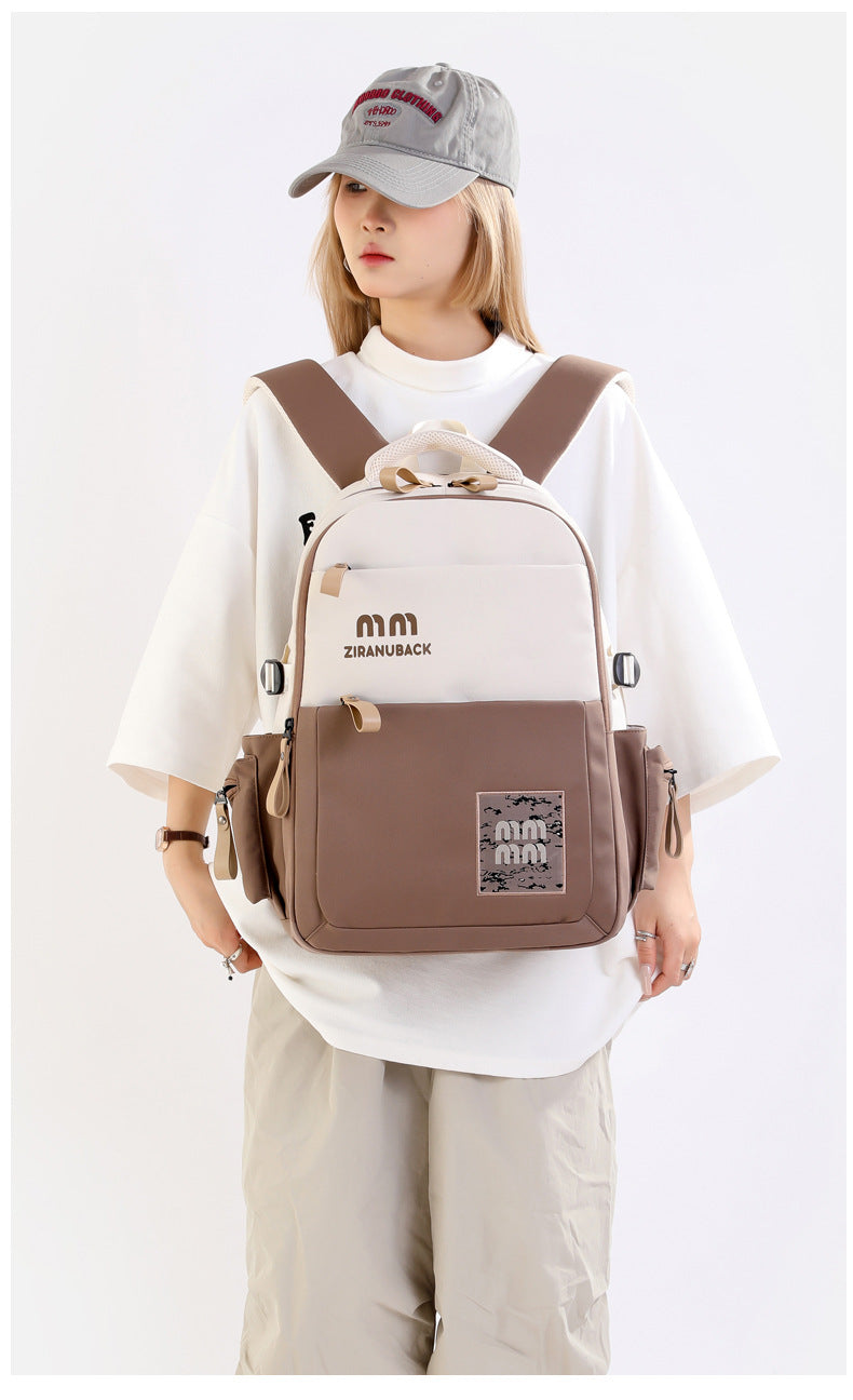 Cute Large School Backpack (khaki ) S4