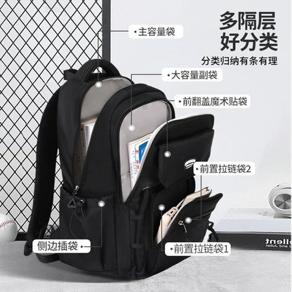 Waterproof with stain-resistant school backpacks (Black)