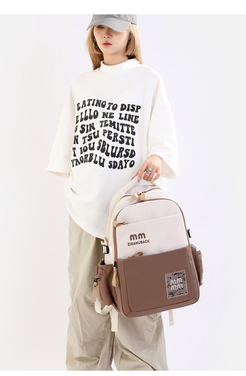 Cute Large School Backpack (khaki ) S4