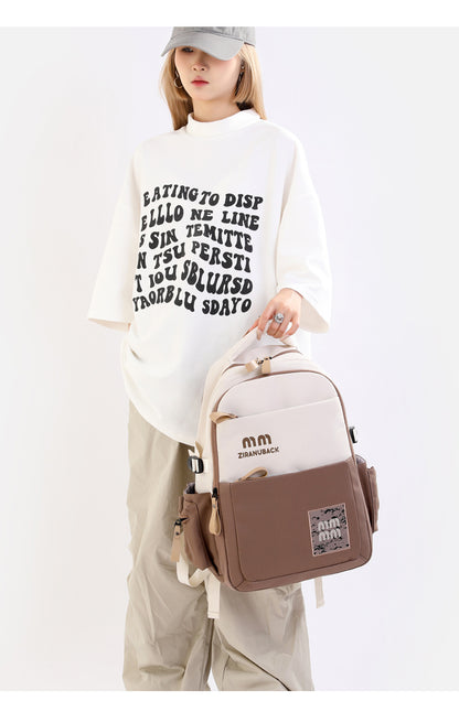 Cute Large School Backpack (khaki ) S4
