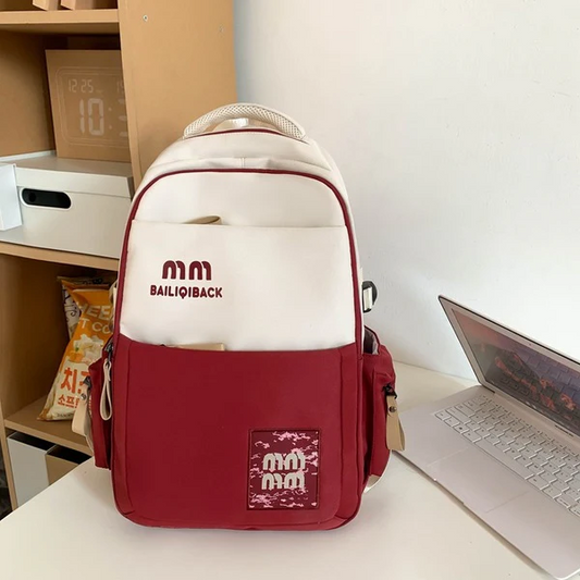 Cute Large School Backpack (Red) S4